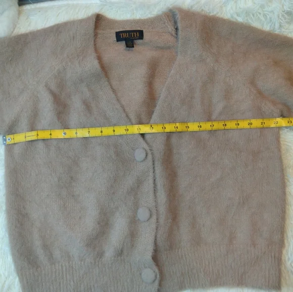 Truth By Republic Fuzzy Button Up Textured Knit Cardigan Sweater Size L - Picture 9 of 10